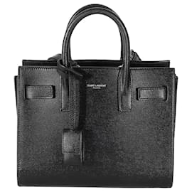 Saint Laurent-Saint Laurent Black Grained Leather Nano Sac De Jour-Black