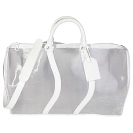 Louis Vuitton-Louis Vuitton Clear Epi PVC Wavy Keepall Bandoulière 50-White
