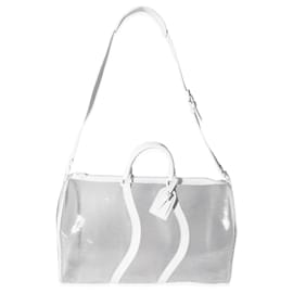 Louis Vuitton-Louis Vuitton Clear Epi PVC Wavy Keepall Bandoulière 50-White