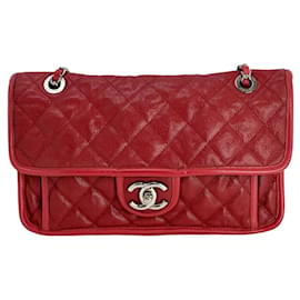 Chanel-Chanel Caviar Quilted Medium French Riviera Red Flap-Red