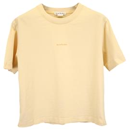 Acne-Acne Studios Logo T-Shirt in Yellow Cotton-Yellow