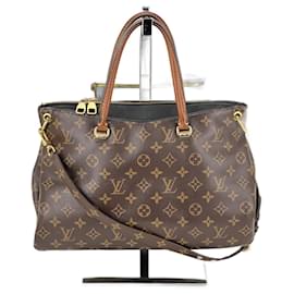 Louis Vuitton-Louis Vuitton PALLAS Monogram canvas calf leather M41064 Black Handbag-Brown