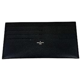 Louis Vuitton-Insérer de carte de crédit portefeuille Louis Vuitton en cuir Empriente noir de Felicie-Noir
