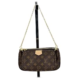 Louis Vuitton-Louis Vuitton Multi Pochette Accessoires Monogramm Canvas Braun Gebraucht-Braun