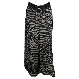 Sacai Luck Sacai Patterned Wide Leg Trousers in Animal Print Polyester Other