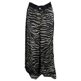 Sacai Luck-Sacai Patterned Wide Leg Trousers in Animal Print Polyester-Other