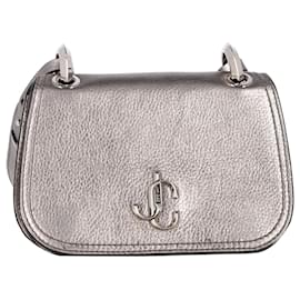 Jimmy Choo-Jimmy Choo Varenne Crossbody Bag in Silver Leather-Silvery