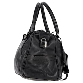 Tod's-Tod's Front Pocket Zip Satchel in Black Leather -Black