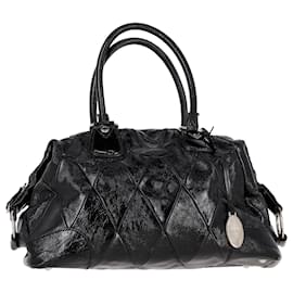 Tod's-Tod's Quilted Shoulder Bag in Black Patent Leather-Black