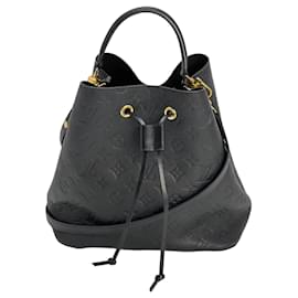 Louis Vuitton-LOUIS VUITTON Noenoe MM Sac fourre-tout en cuir Monogram Empriente noir-Noir