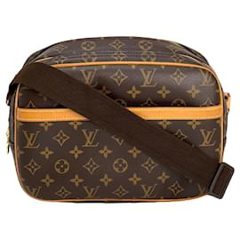 Louis Vuitton-LOUIS VUITTON Reporter PM Monogram Travel Bag-Brown