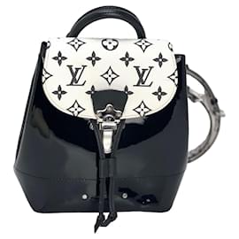 Louis Vuitton-LOUIS VUITTON Hot Springs Backpack White Monogram and Patent Leather-Black