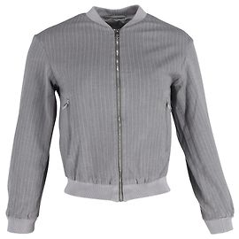 Giacca bomber con zip intera Hugo Boss in lana grigia Grigio