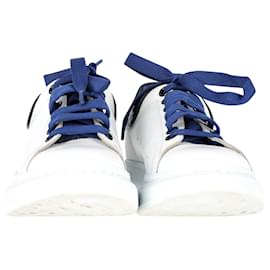 Alexander Mcqueen-Alexander McQueen Oversized Sneakers in White and Blue Leather-White