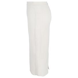 Victoria Beckham-Victoria Beckham Knitted Pencil Midi Skirt in White Cotton-White