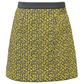 Balenciaga-Balenciaga A-line Knit Mini Skirt in Yellow Polyester-Yellow,Camel