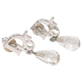 Dior-Dior Clear Teardrop Drop Earrings in Silver Metal-Silvery,Metallic