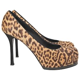 Saint Laurent-Saint Laurent Tribtoo Platform Pumps in Animal Print Pony Hair -Other