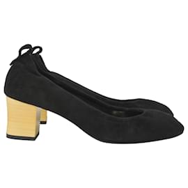 Lanvin-Lanvin Cube-Heel Pumps in Black Suede-Black