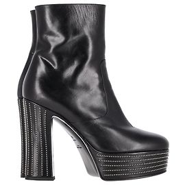 Saint Laurent Candy Stud Ankle Boots in Black Leather Black