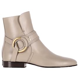 Chloé-Chloé Demi Ankle Boots in Beige Leather -Beige