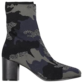 Zadig & Voltaire-Zadig & Voltaire Camouflage Print Ankle Boots in Multicolor Knit Fabric -Other