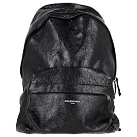 Balenciaga-Balenciaga Textured Explorer Backpack in Black Leather-Black