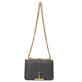 Borsa a spalla Tara Chain di Tom Ford in pelle nera Nero