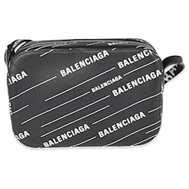 Balenciaga-Balenciaga Black & White Logo Everyday Camera Bag-Black