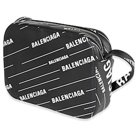 Balenciaga-Balenciaga Black & White Logo Everyday Camera Bag-Black