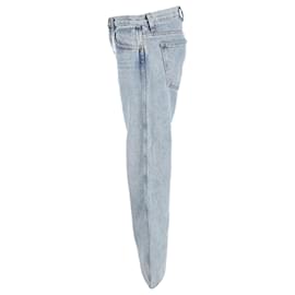 Khaite-Khaite Wide Leg Jeans in Light Blue Cotton Denim-Blue,Light blue