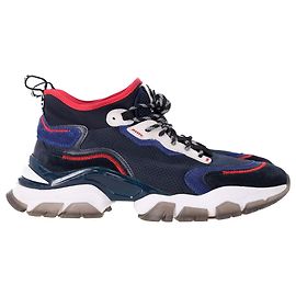 Baskets Moncler Leave No Trace en cuir bleu Bleu Bleu Marine