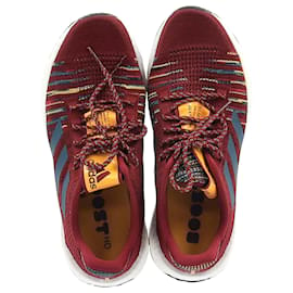 Autre Marque-Adidas x Missoni Pulseboost HD Sneakers in Burgundy Knit Fabric-Red,Dark red