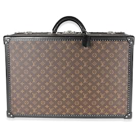 Louis Vuitton-Louis Vuitton Monogram Macassar & Black Leather Alzer Trunk 60-Brown