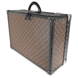 Louis Vuitton-Louis Vuitton Monogram Macassar & Black Leather Alzer Trunk 60-Brown