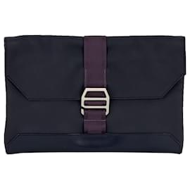 Hermès-HERMÈS Messenger Cityslide Pouch Evercolor Leather Indigo Blue Clutch Preowned-Other,Green