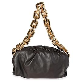 Bottega Veneta-Bottega Veneta Fondant Lambskin Chain Pouch-Brown