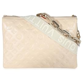 Louis Vuitton-Louis Vuitton Cream Monogram Puffy Lambskin Coussin MM-Brown,Beige