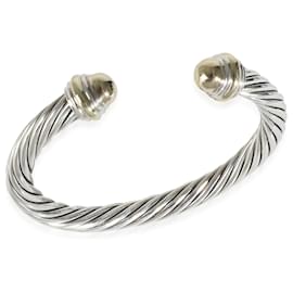 David Yurman-David Yurman Cable Classic Bangle in 14K Yellow Gold/Sterling Silver-Silvery,Metallic