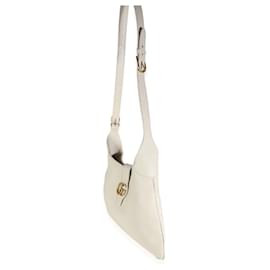 Gucci-Gucci White Leather Large Aphrodite Hobo-White