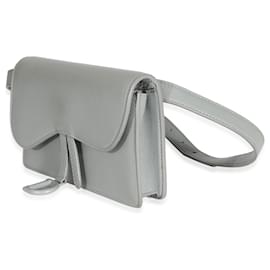 Dior-Christian Dior Grey Calfskin Saddle Belt Pouch-Grey