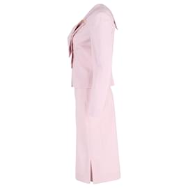 Vivienne Westwood-Vivienne Westwood Asymmetric Blazer and Skirt Suit Set in Pink Wool-Pink