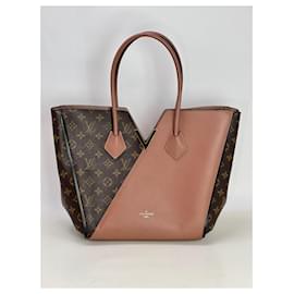 Louis Vuitton-LOUIS VUITTON Kimono Calfskin Monogram Bois De Rose V Tote-Brown