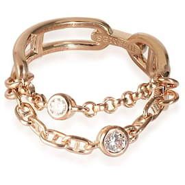 Hermès-Hermès Chaine d'ancre Ring in 18K 18K Rose Gold 0.1 CTW-Metallic