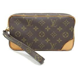 Louis Vuitton-Louis Vuitton Marly Dragonne PM Canvas Clutch Bag M51827 in Excellent condition-Brown