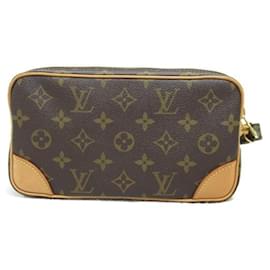 Louis Vuitton-Louis Vuitton Marly Dragonne PM Canvas Clutch Bag M51827 in Excellent condition-Brown