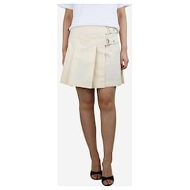 Helmut Lang-Cream pleated mini skirt - size UK 10-Cream