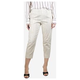 Piazza Sempione-Cream Audrey printed trousers - size UK 12-Cream