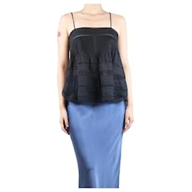 Isabel Marant-Black sleeveless pleated cami top - size UK 8-Black