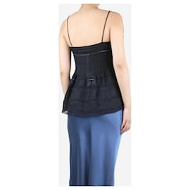 Isabel Marant-Black sleeveless pleated cami top - size UK 8-Black